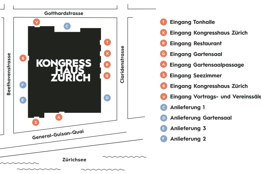 Eingänge und Anlieferung Kongresshaus Zürich AG